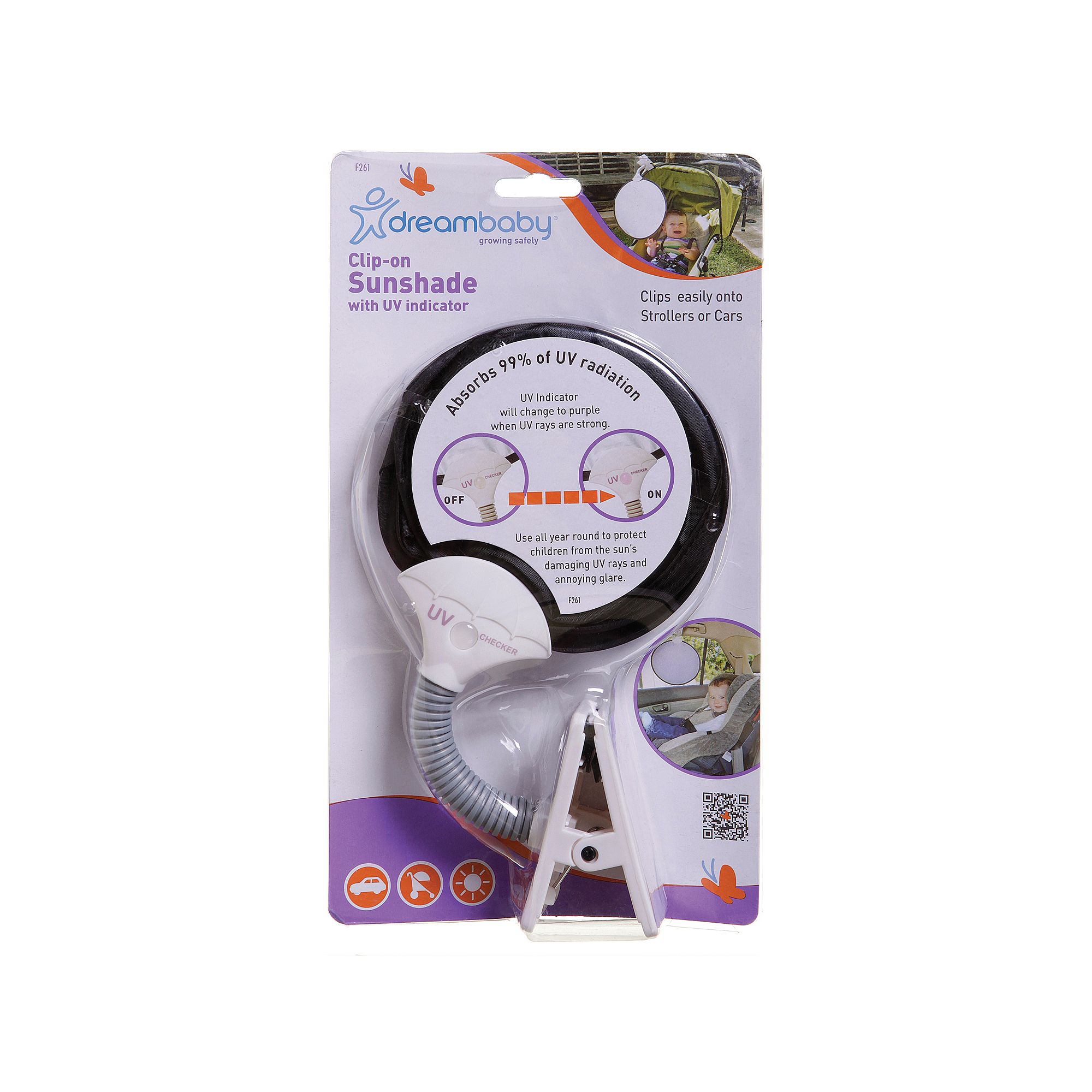 Dreambaby Clip-On Sun Shade, Black