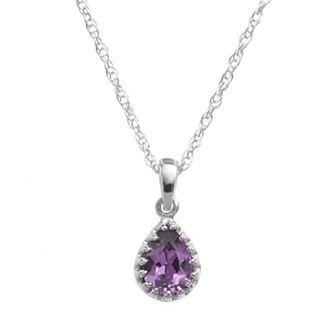 Designs by Gioelli Sterling Silver Amethyst Teardrop Pendant