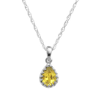 Designs by Gioelli Sterling Silver Citrine Teardrop Pendant