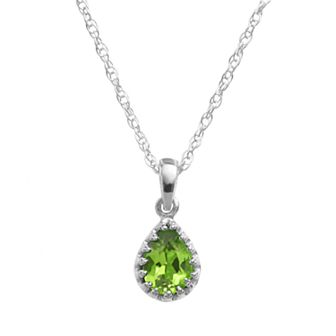 Designs by Gioelli Sterling Silver Peridot Teardrop Pendant
