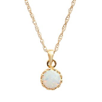 Designs by Gioelli 14k Gold Over Silver Lab-Created Opal Crown Pendant