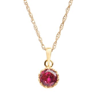 Designs by Gioelli 14k Gold Over Silver Lab-Created Ruby Crown Pendant