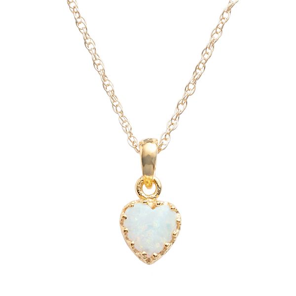 Designs by Gioelli 14k Gold Over Silver Lab-Created Opal Heart Crown ...