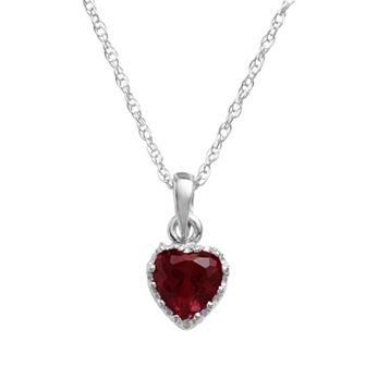 Designs by Gioelli Sterling Silver Garnet Heart Crown Pendant