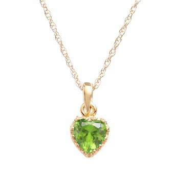 Designs by Gioelli 14k Gold Over Silver Peridot Heart Crown Pendant