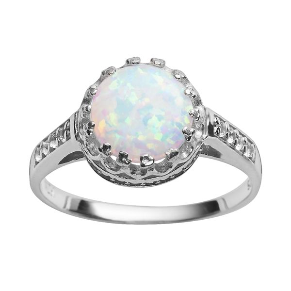 Designs by Gioelli Sterling Silver Lab-Created Opal and Lab-Created ...