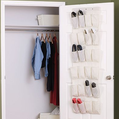 Household Essentials 24-Pocket Over-The-Door Shoe Organizer