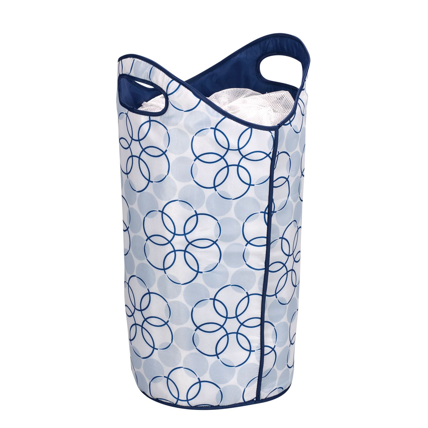 Home Basics Laundry Rules Canvas Hamper Tote with Soft Grip Handles, Blue, LAUNDRY ORGANIZATION