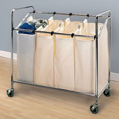 Household Essentials Rolling Quad Laundry Sorter
