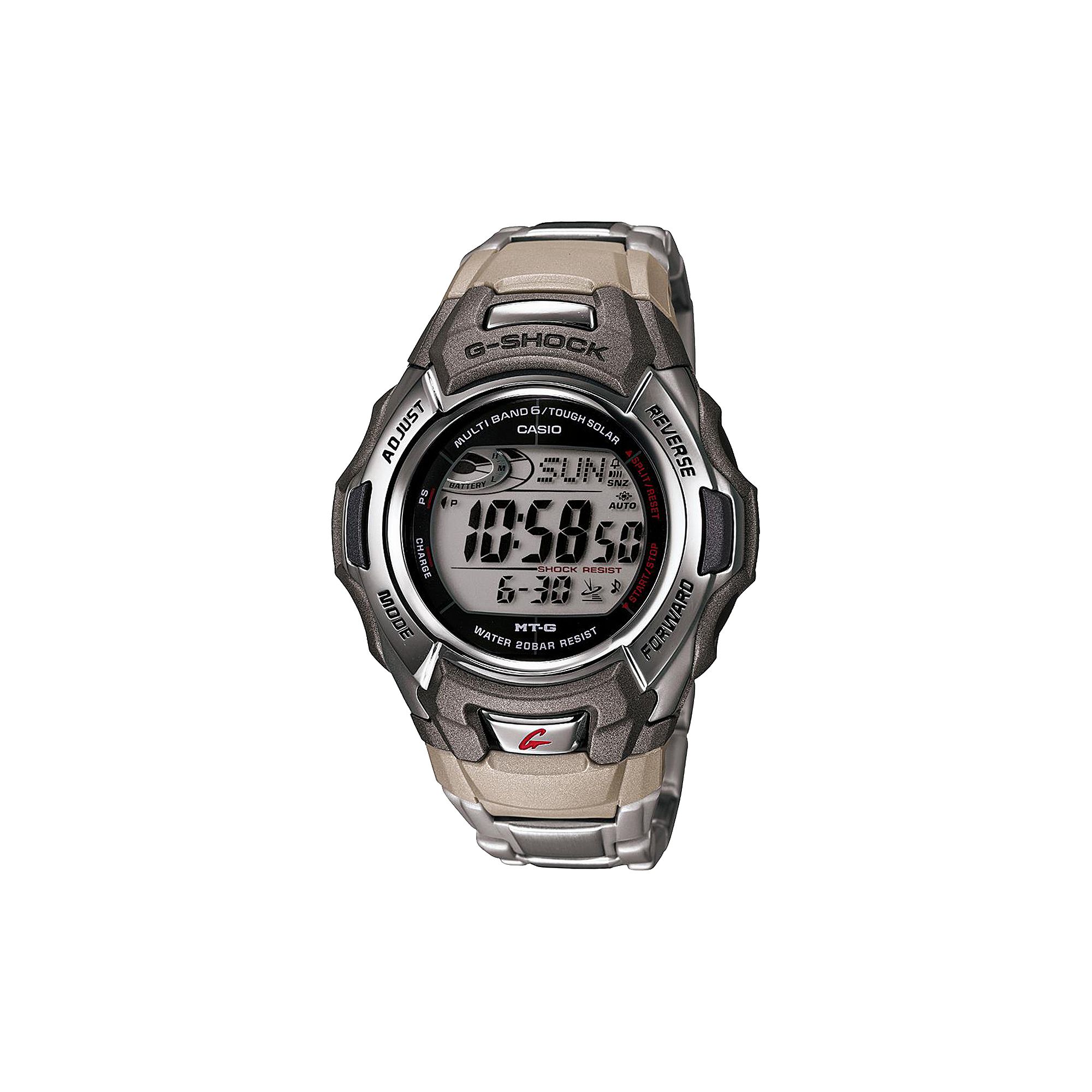 Casio Mens G-Shock Tough Solar Atomic Stainless Steel Digital Chronograph 