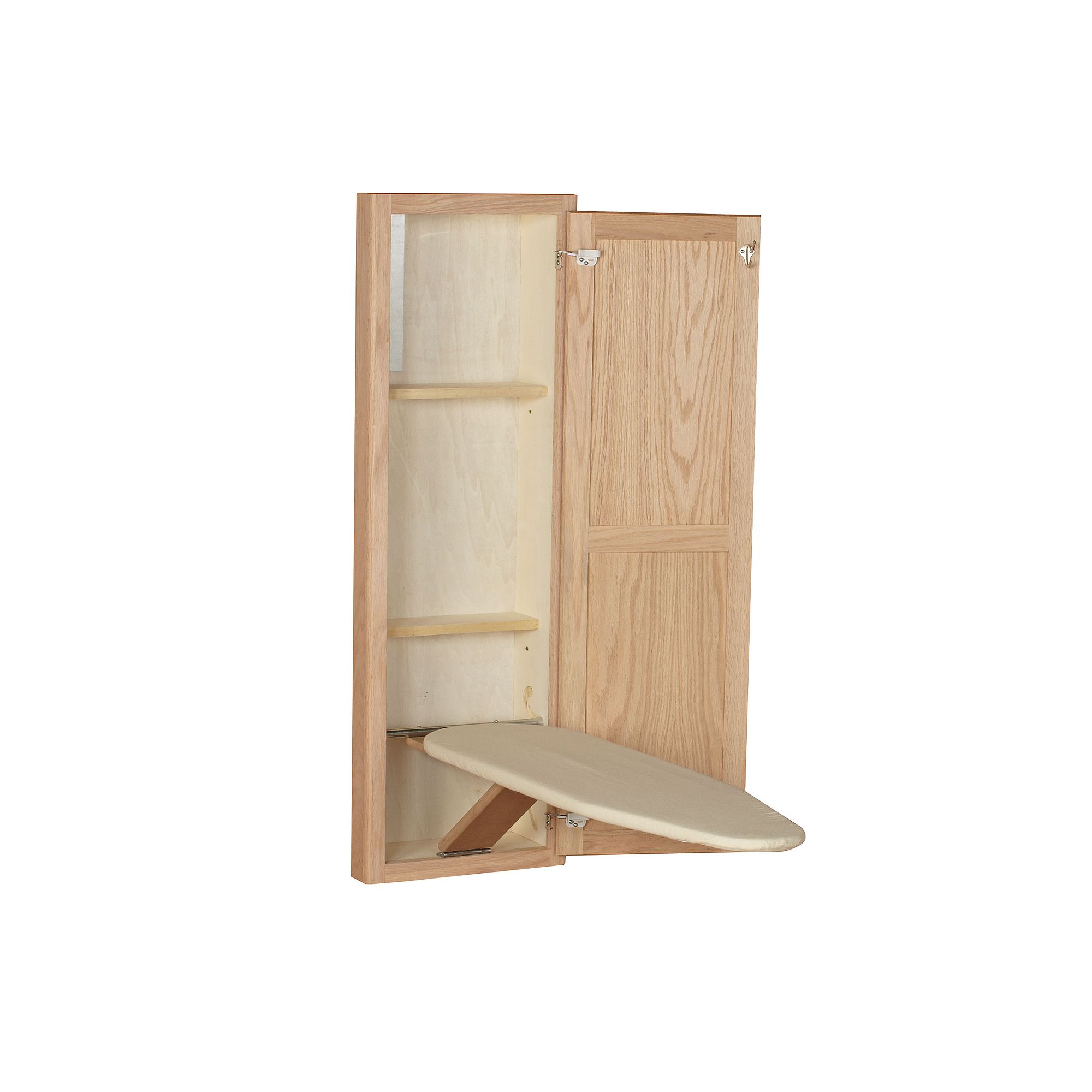 StowAway Wall-Mounted Ironing Board & Cabinet, Adult Unisex, Natural