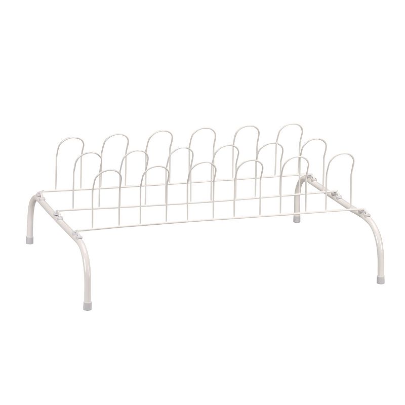 Household Essentials 9-Pair Metal Wire Shoe Rack  White/Off-White