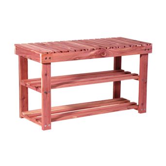 Household Essentials Cedar Shoe Bench