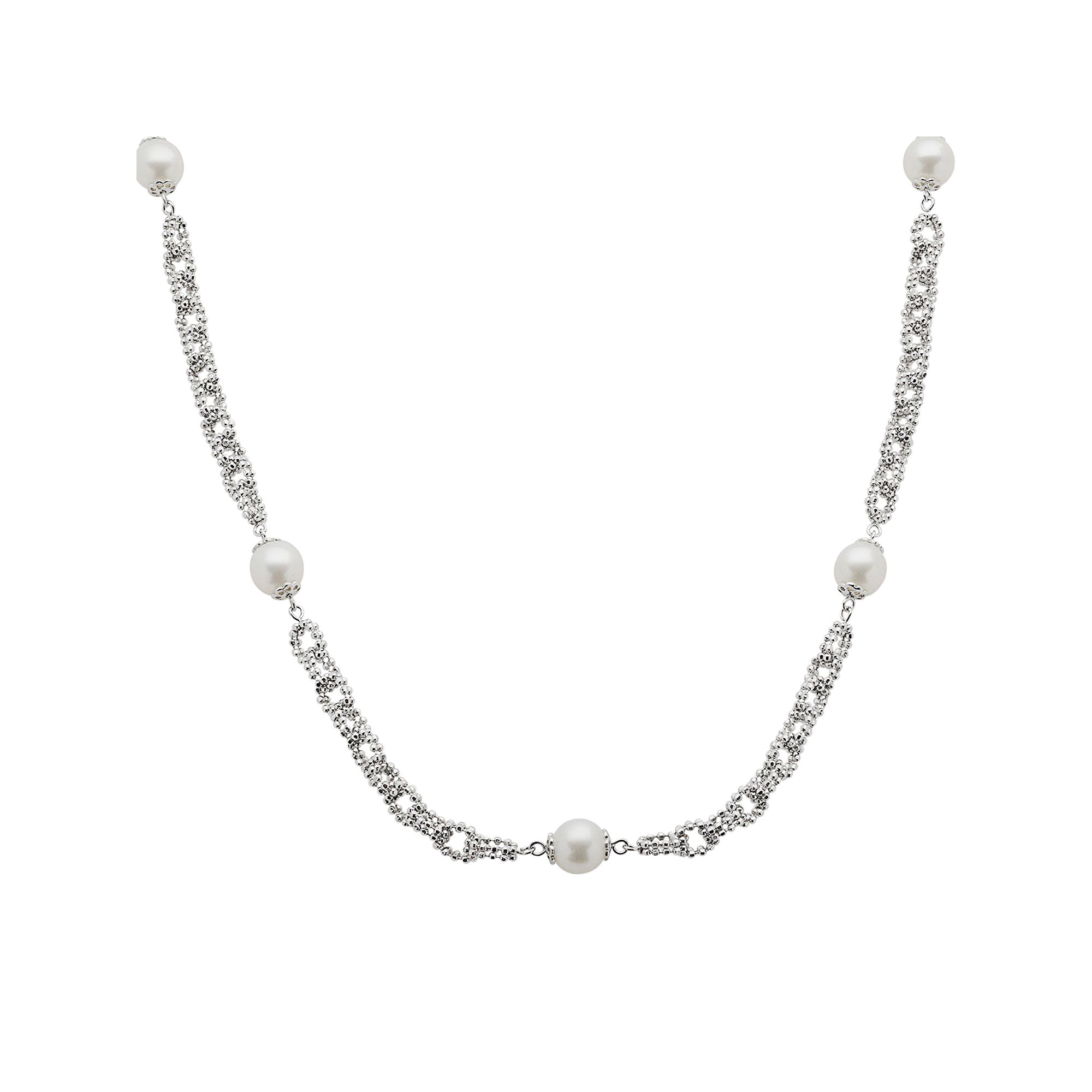 Sterling Silver Freshwater Cultured Pearl Necklace, Womens, Size: 18, W