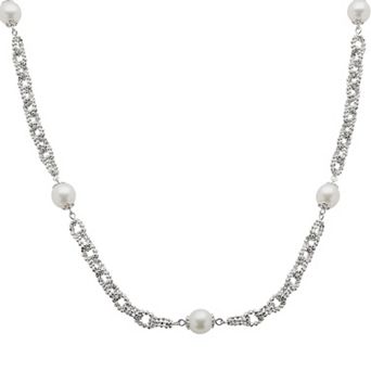 PearLustre by Imperial Sterling Silver Freshwater Cultured Pearl Necklace