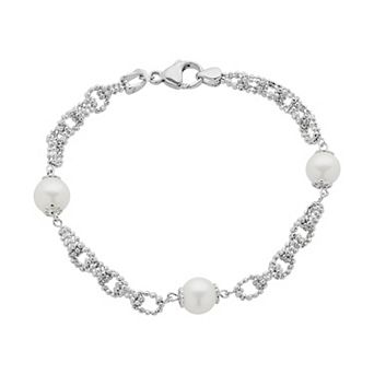PearLustre by Imperial Sterling Silver Freshwater Cultured Pearl Bracelet