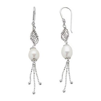 PearLustre by Imperial Sterling Silver Freshwater Cultured Pearl Twist Drop Earrings