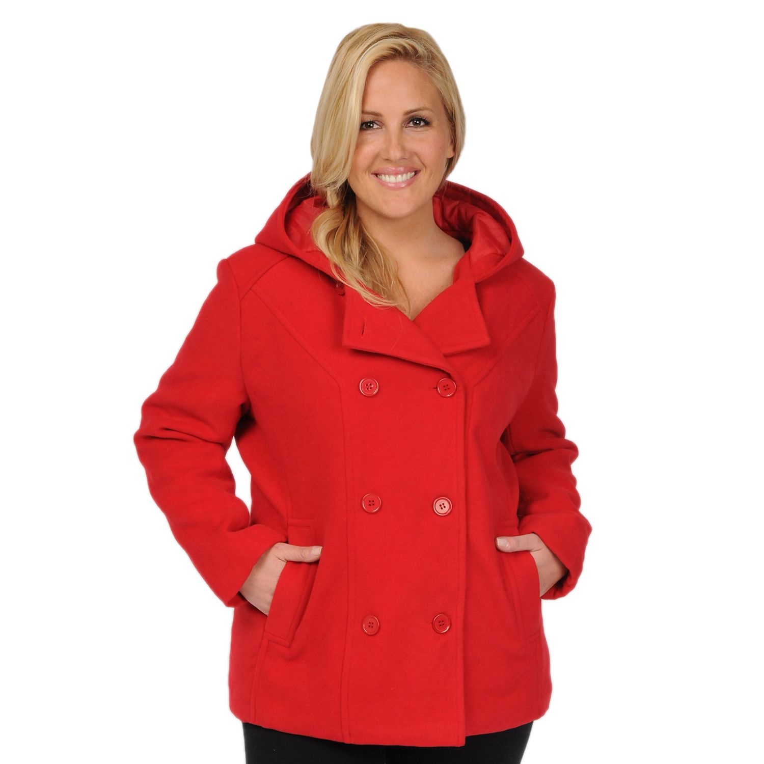 plus size pea coats with hoods