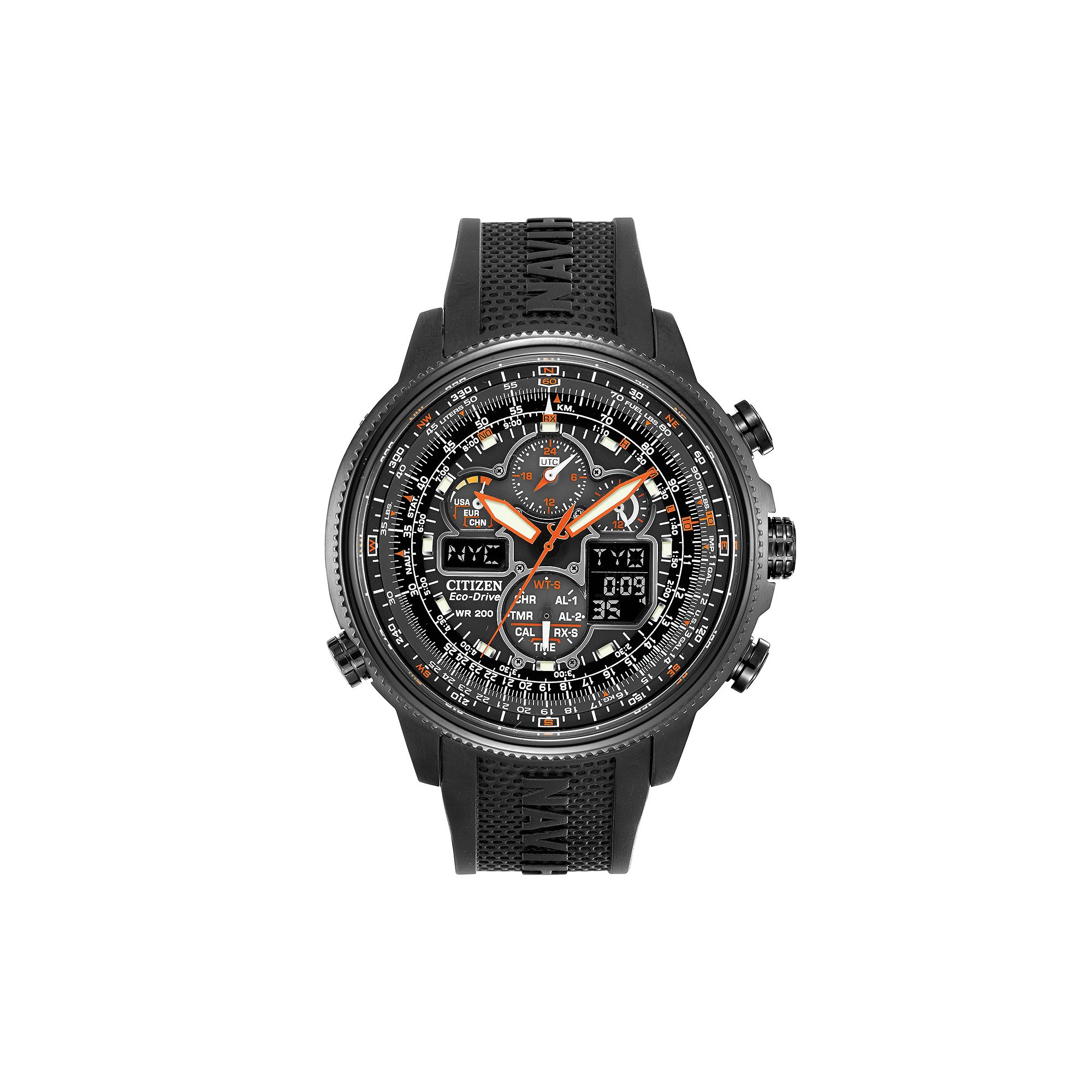 Citizen Mens Eco-Drive Navihawk A-T Analog & Digital Atomic Chronograph Wa