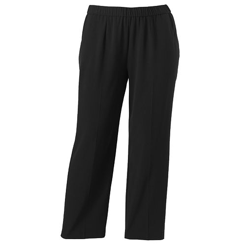 Plus Size 212 Collection Solid Pull-On Straight-Leg Pants