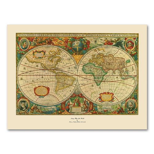 Old World Map Painting Canvas Wall Art