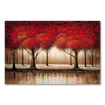Parade of Red Trees 16" x 24" Canvas Wall Art by Rio