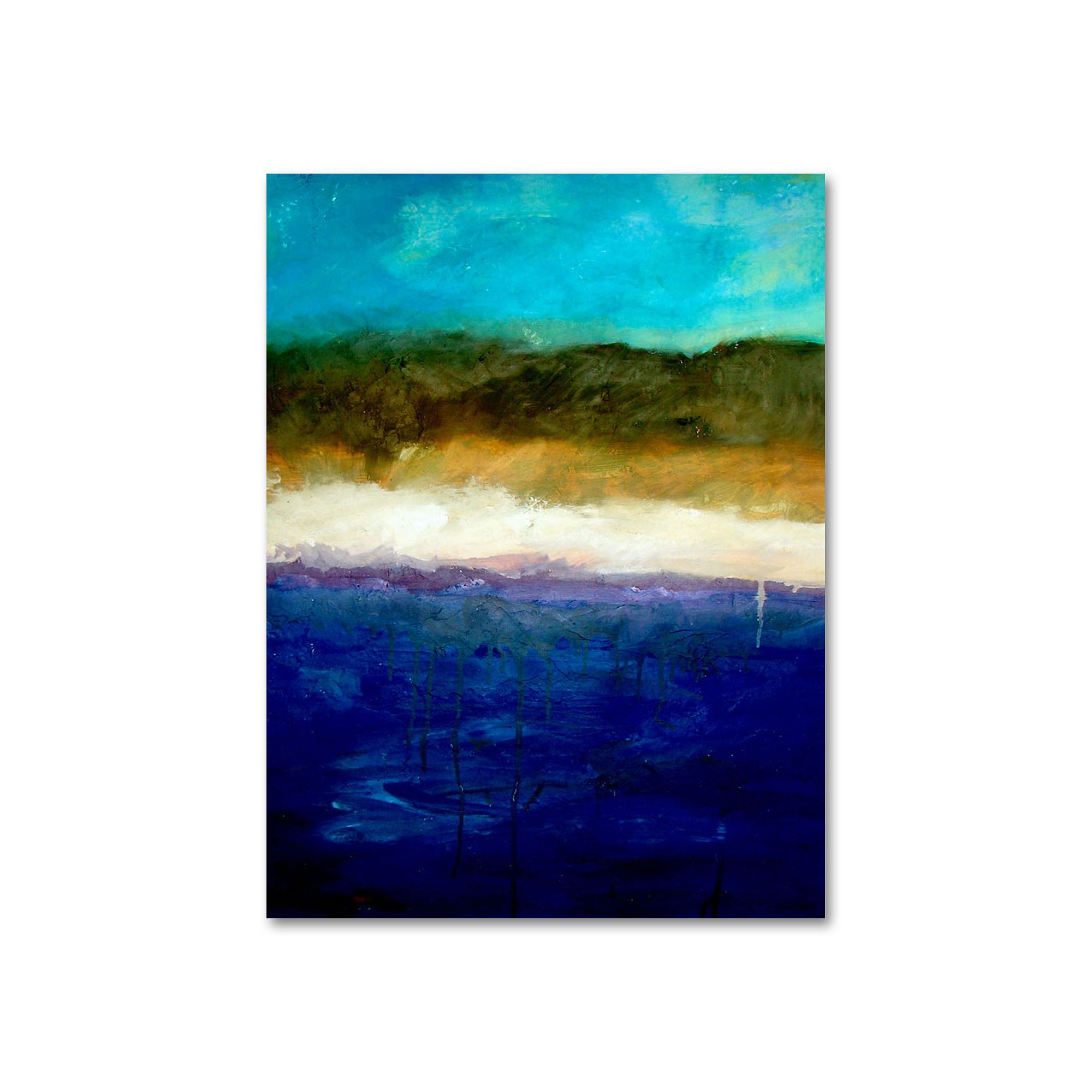 Abstract Dunes Study Canvas Wall Art by Michelle Calkins, Blue