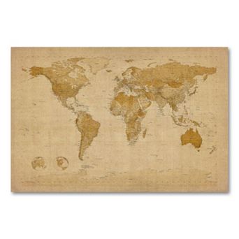 ''Antique World Map'' Canvas Wall Art by Michael Tompsett