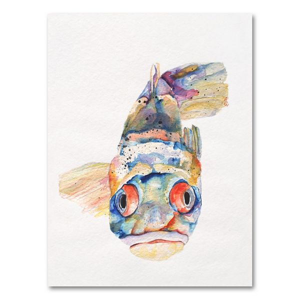 ''Blue Fish'' Canvas Wall Art by Pat Saunders-White