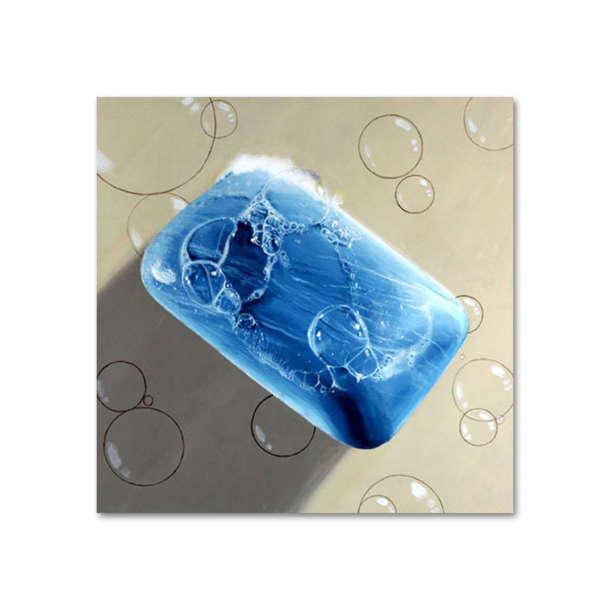 Bar Soap 18 x 18 Canvas Wall Art by Roderick Stevens, Blue