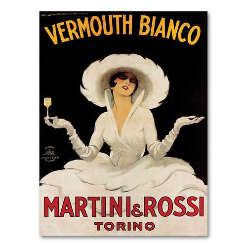 Vermouth Bianco Mini Rossi Canvas Wall Art by Marcello Dudovich