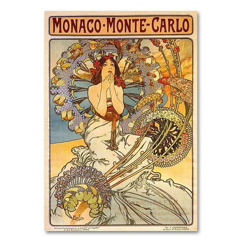 Monaco-Monte Carlo by Alphonse Mucha Canvas Wall Art