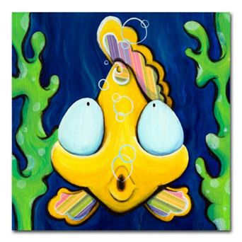 Fish Bubbles by Sylvia Masek Canvas Wall Art