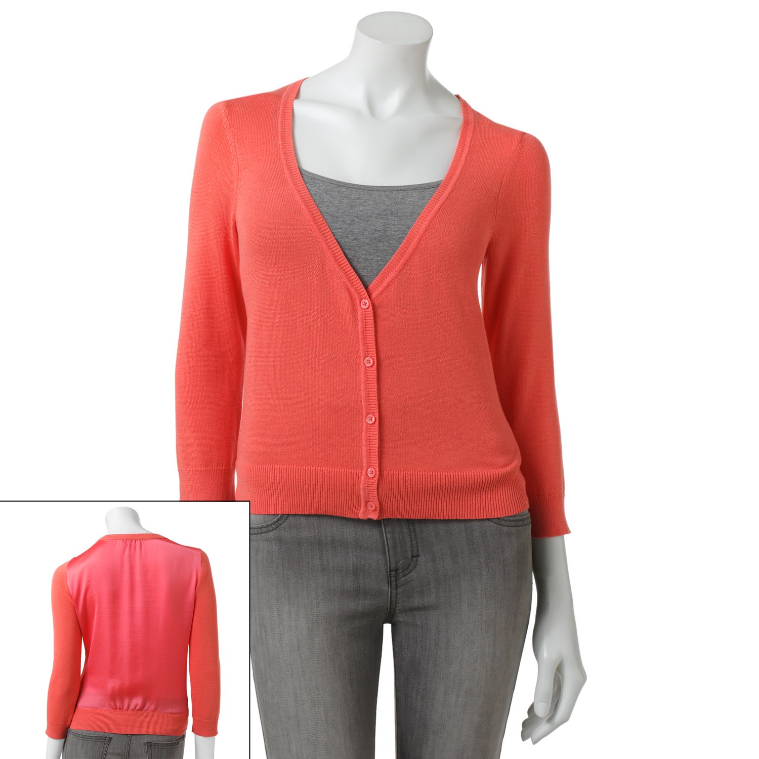 kohls red cardigan