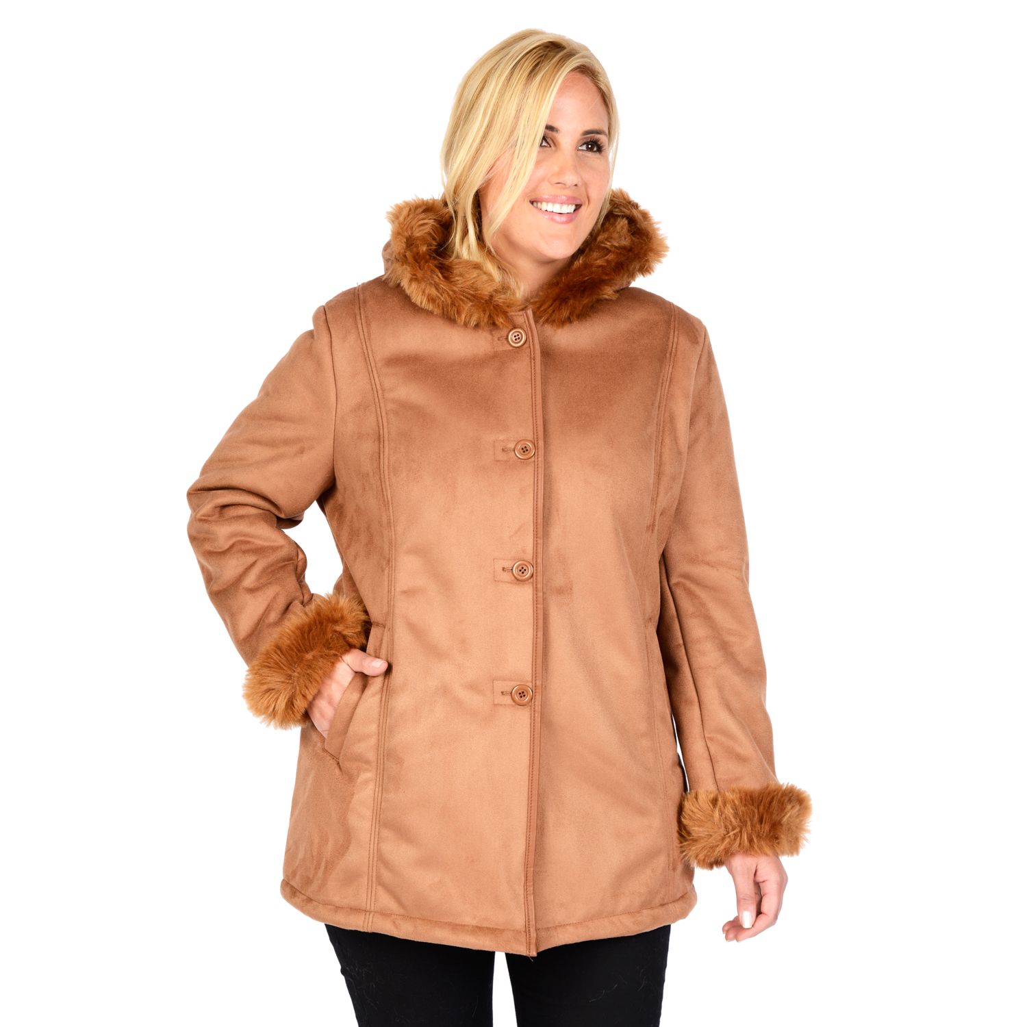 women's plus size suede coats