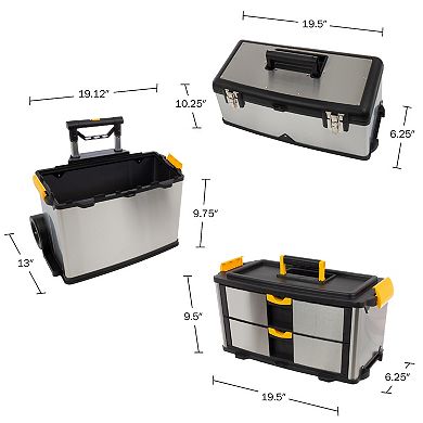 Trademark Tools 3-pc. Wheeled Toolbox Set