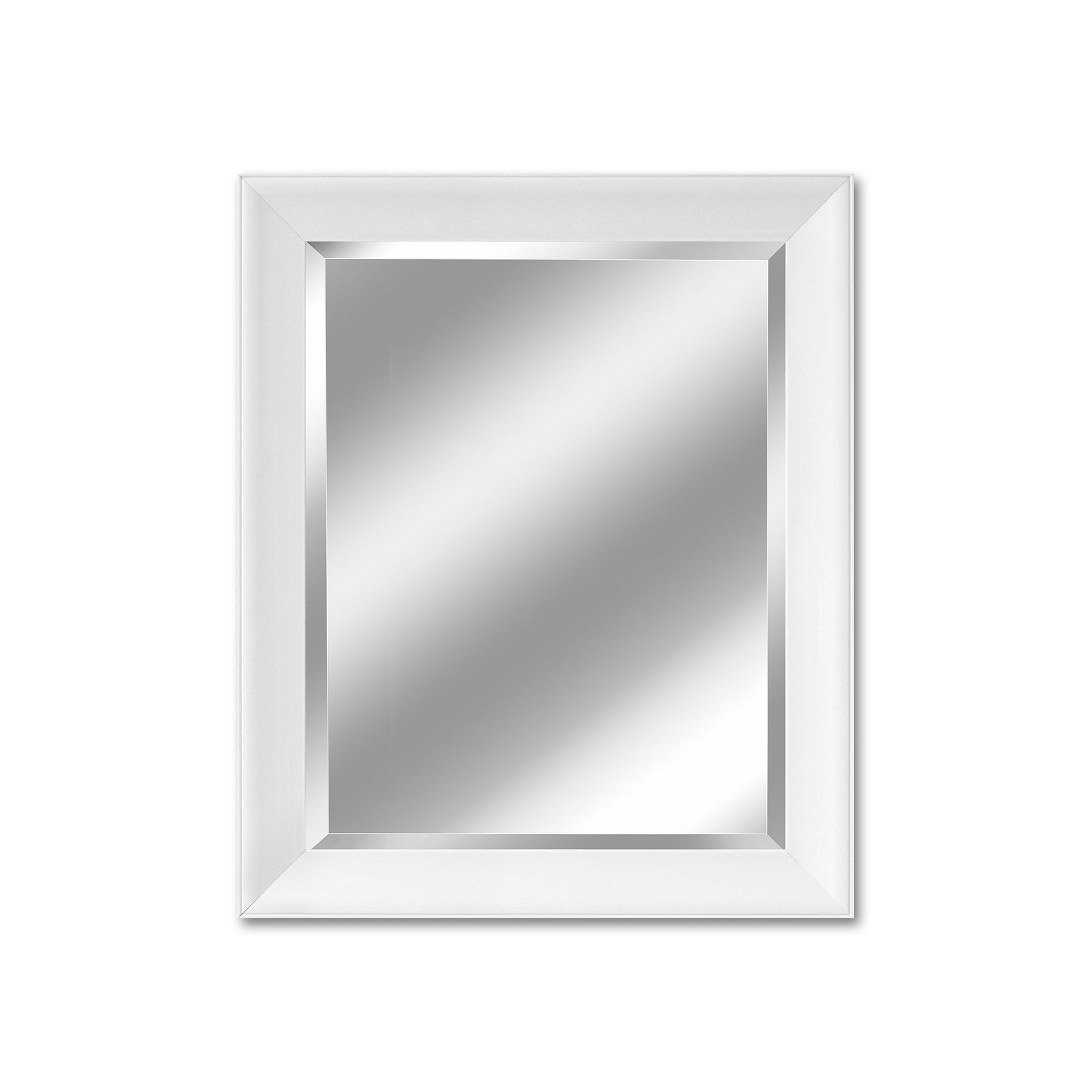 Head West White Contemporary Beveled Wall Mirror