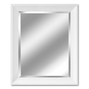 Head West White Contemporary Beveled Wall Mirror