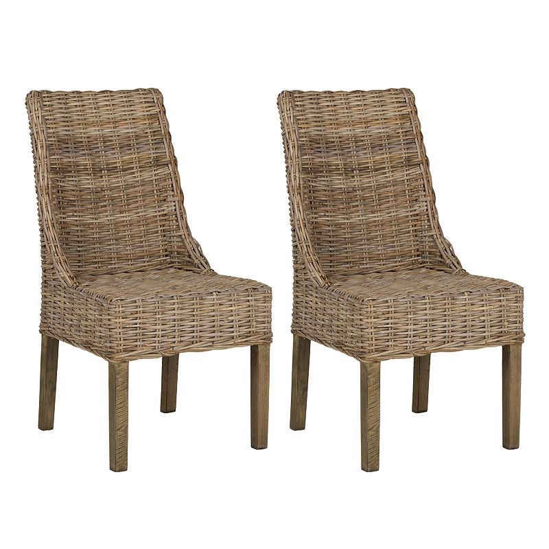 SAFAVIEH Suncoast 18  H Rattan Arm Chair Set of 2 Natural