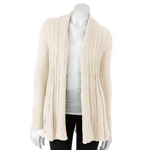 red snap cardigan