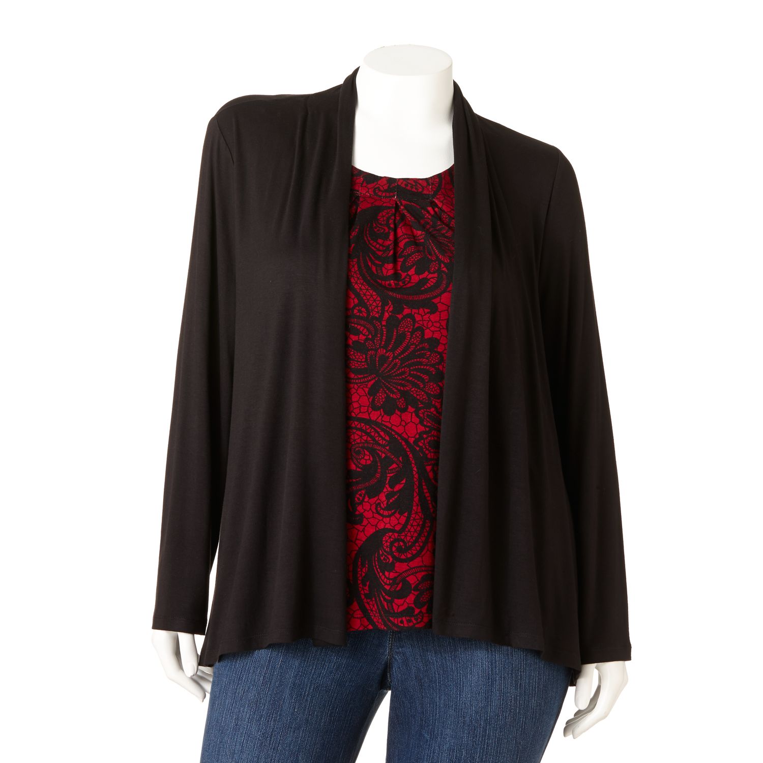 kohls red cardigan