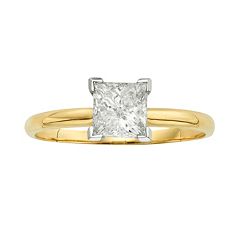 IGL Certified Princess-Cut Diamond Solitaire Engagement Ring in 14k Gold (1 ct. T.W.) by