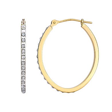Diamond Fascination 14k Gold Diamond Accent Oval Hoop Earrings