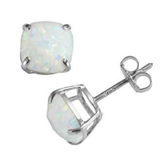 Designs by Gioelli Sterling Silver Lab-Created Opal Stud Earrings