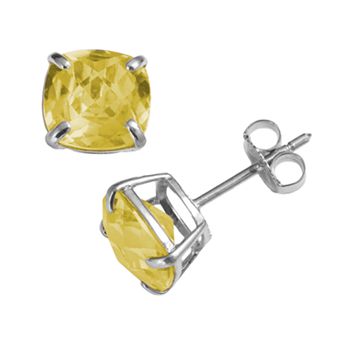Designs by Gioelli Sterling Silver Citrine Stud Earrings