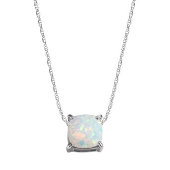Designs by Gioelli Sterling Silver Lab-Created Opal Pendant