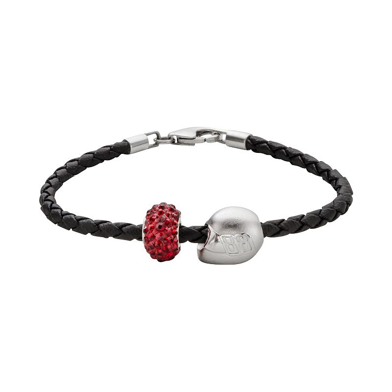 Insignia Collection NASCAR Dale Earnhardt Jr. Leather Bracelet & Sterling 