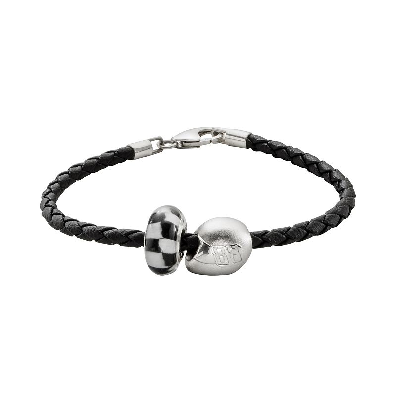 Insignia Collection NASCAR Dale Earnhardt Jr. Leather Bracelet & Sterling 