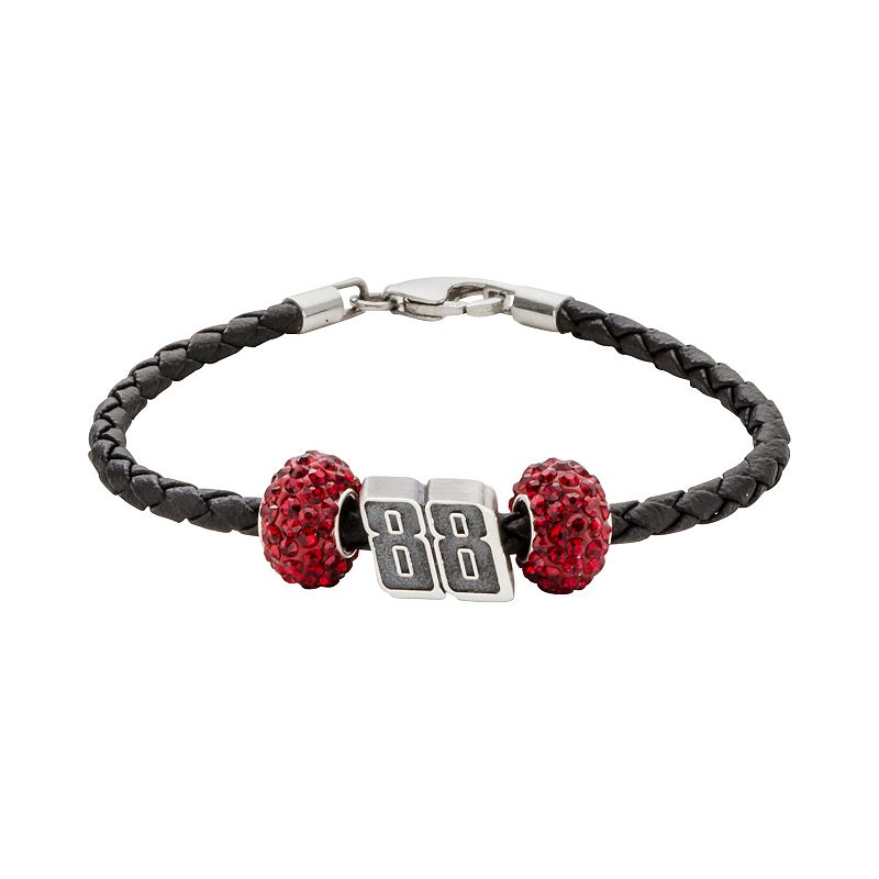 Insignia Collection NASCAR Dale Earnhardt Jr. Leather Bracelet & Sterling 