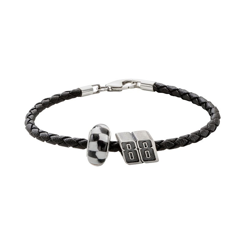 Insignia Collection NASCAR Dale Earnhardt Jr. Leather Bracelet & Sterling 